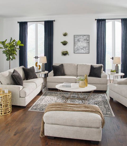 Mid-Century Modern Platform Sofa in Pebble - HER Home Design Boutique