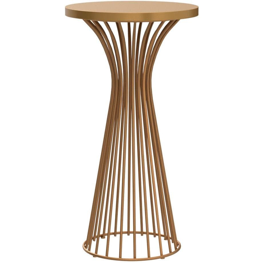 Midcentury Accent 30" Pedestal Table in Gold - HER Home Design Boutique