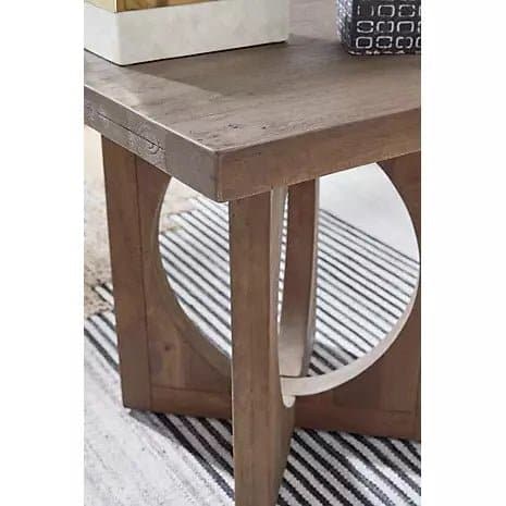 Modern End Table with Crossed Legs in Brown - HER Home Design Boutique