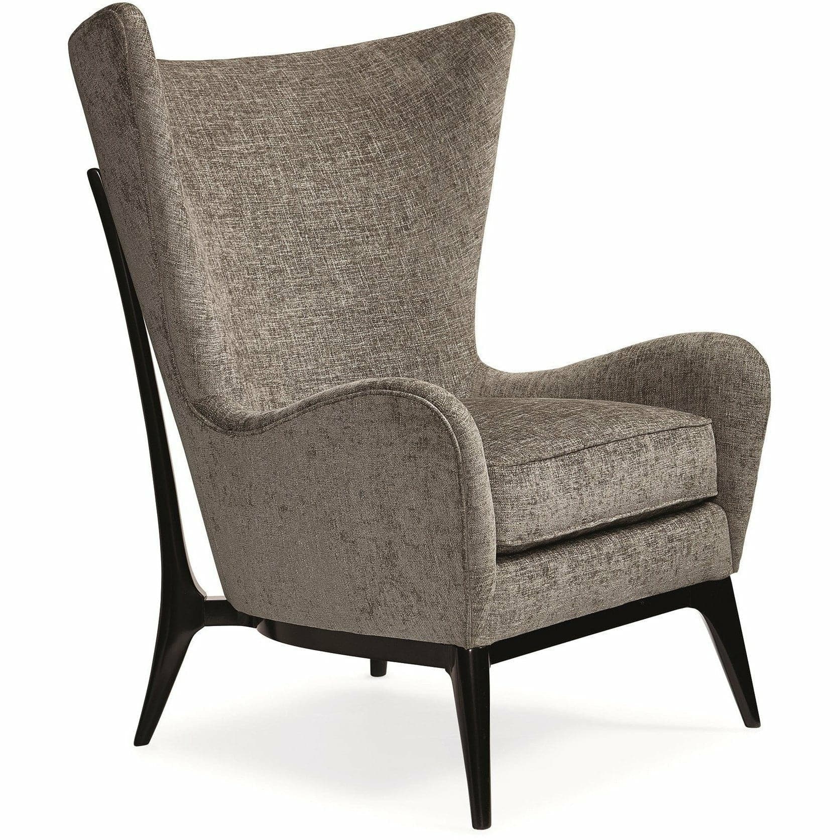 Modern Grey Upholstered Mid Century Wingback Chair - HER Home Design Boutique