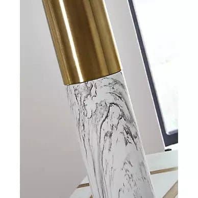 Modern Table Lamps in White and Gray Faux Marble (Set of 2) - HER Home Design Boutique