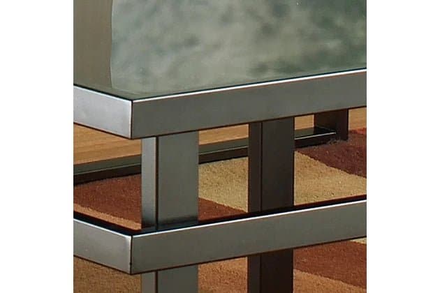 Opaque Glass Tables with Metal Frame in Black (Set of 3) - HER Home Design Boutique