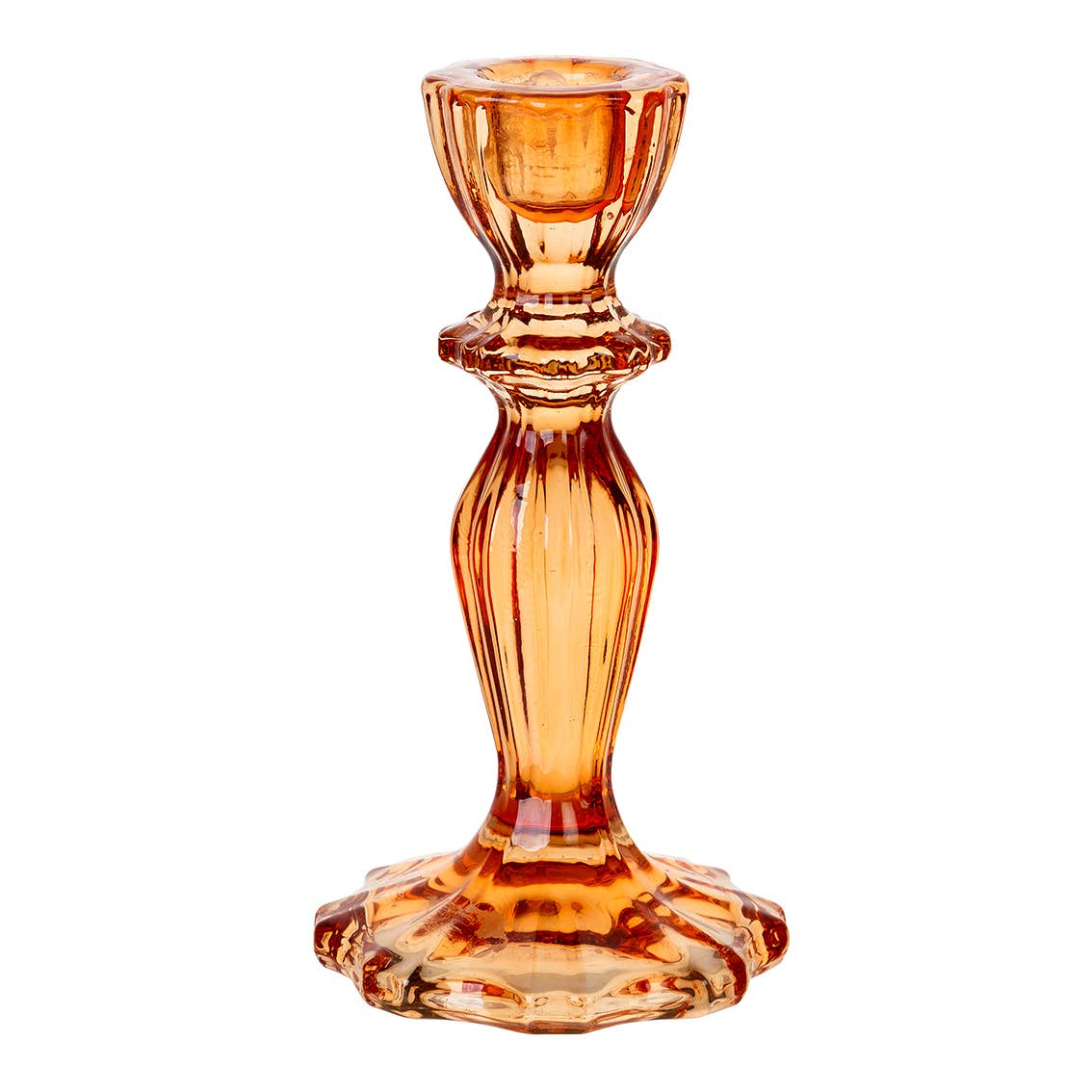 Orange Glass Candlestick Holder - Gifts for Her - HER Home Design Boutique