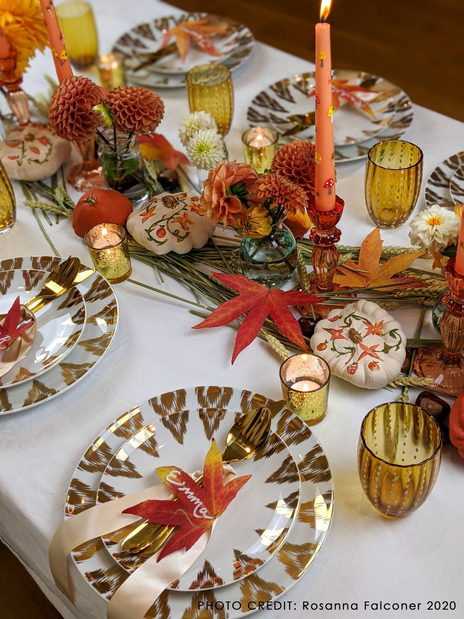 Orange Glass Candlestick Holder - Gifts for Her - HER Home Design Boutique