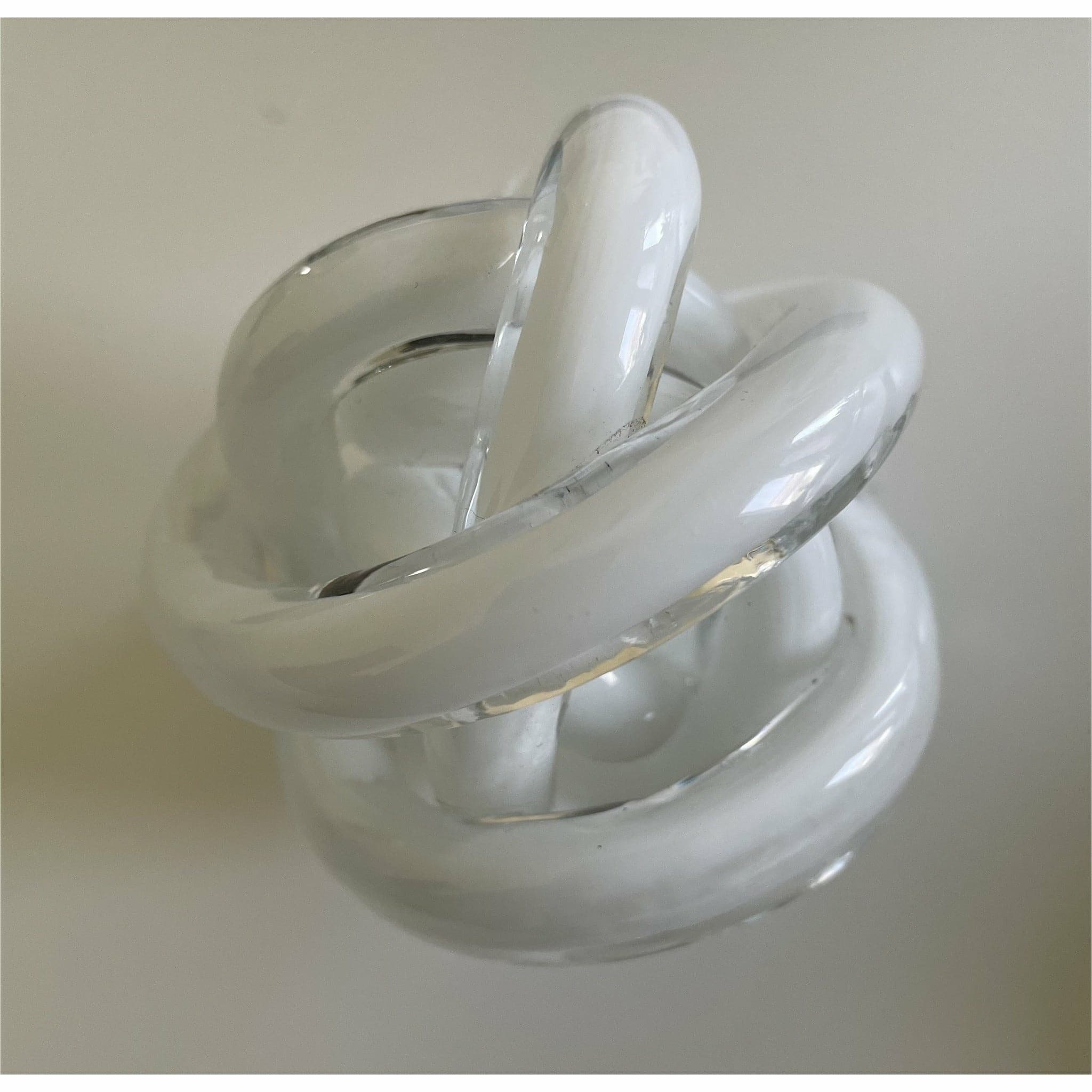 Orbit Glass Knot in White, 3" - HER Home Design Boutique