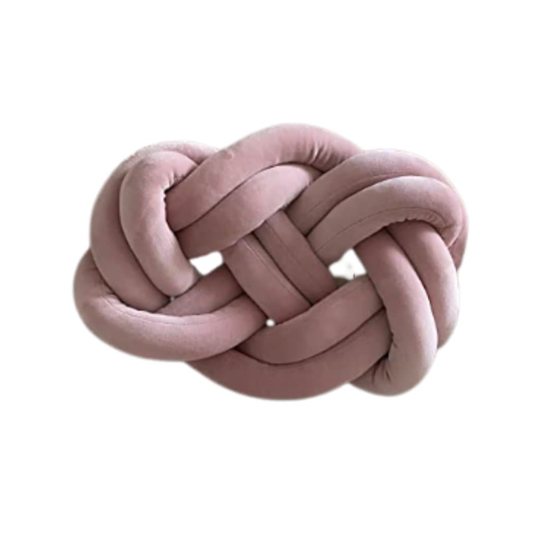 Oval Knotted Throw Pillow in Pink - HER Home Design Boutique