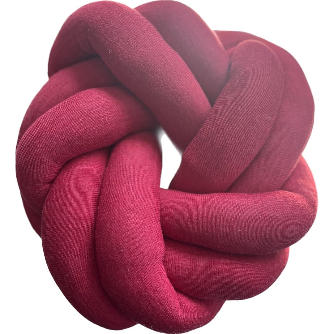 Plush Velvet Knotted Throw Pillow in Red - HER Home Design Boutique