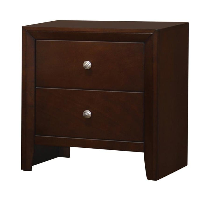 Rectangular 2-Drawer Nightstand Rich Merlot - HER Home Design Boutique