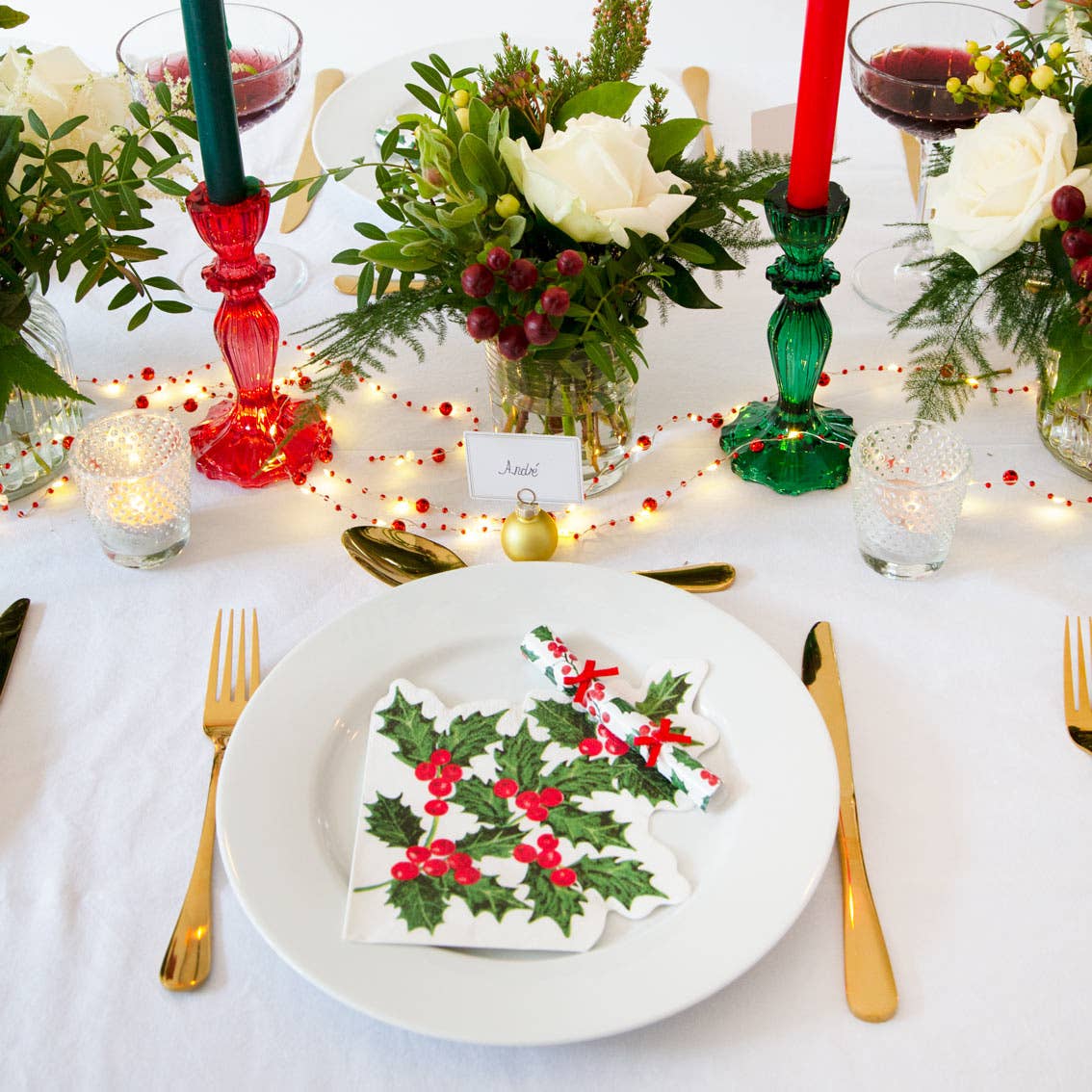 Red Glass Candlestick Holder - Valentine's Décor - HER Home Design Boutique