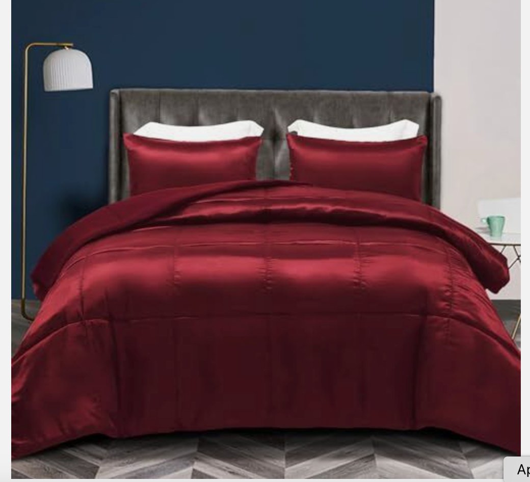 Reversible King Size Silk Comforter Set in Red - HER Home Design Boutique