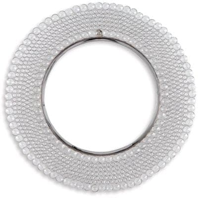 Round Crystal Wall Mirror in Chrome - HER Home Design Boutique