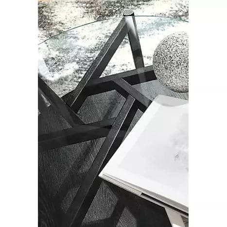 Round Glass Modern Coffee Table in Black - HER Home Design Boutique