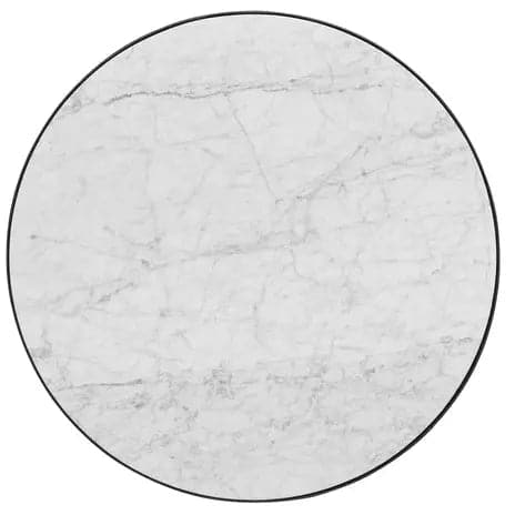 Round Marble End Table with Black Metal Legs - HER Home Design Boutique