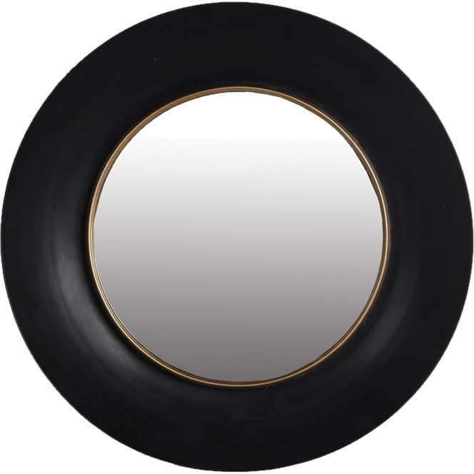 Round wall mirror with dome in black and gold - HER Home Design Boutique