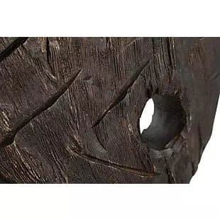 Round Wooden Sculpture in Brown Finish - HER Home Design Boutique