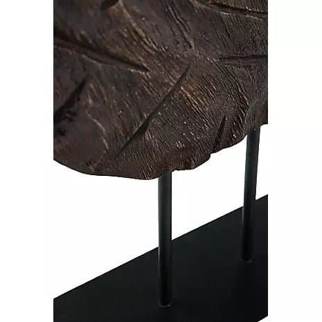 Round Wooden Sculpture in Brown Finish - HER Home Design Boutique