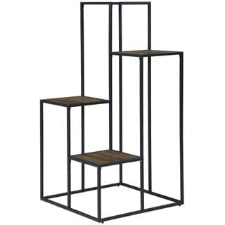 Rustic 4-Tier Display Shelf in Brown and Black - HER Home Design Boutique