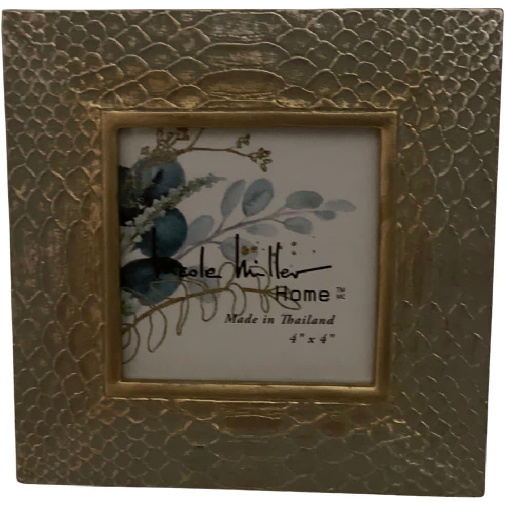 Scales picture frame in Tiffany blue and gold, 4x4 - HER Home Design Boutique