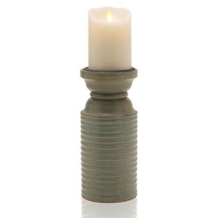 Scott Living Wood Pillar Candle Holder - HER Home Design Boutique