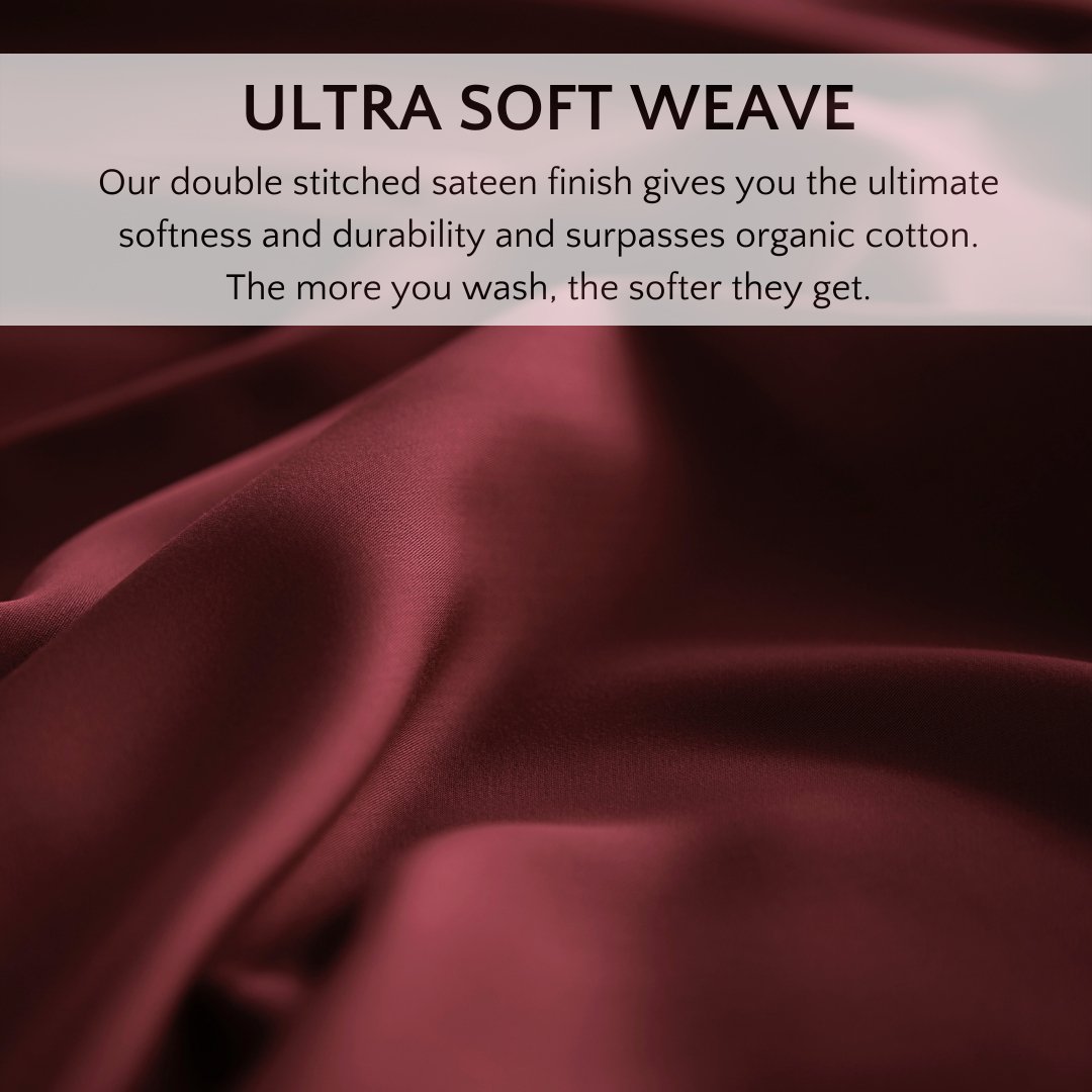 Signature Bamboo Viscose Duvet Cover Set - RUBY RED - HER Home Design Boutique