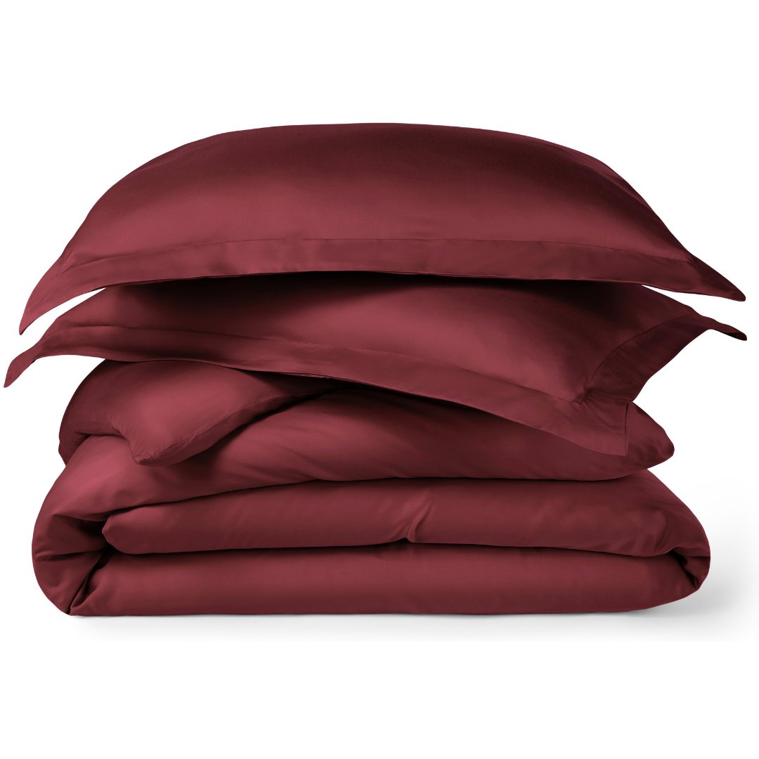 Signature Bamboo Viscose Duvet Cover Set - RUBY RED - HER Home Design Boutique