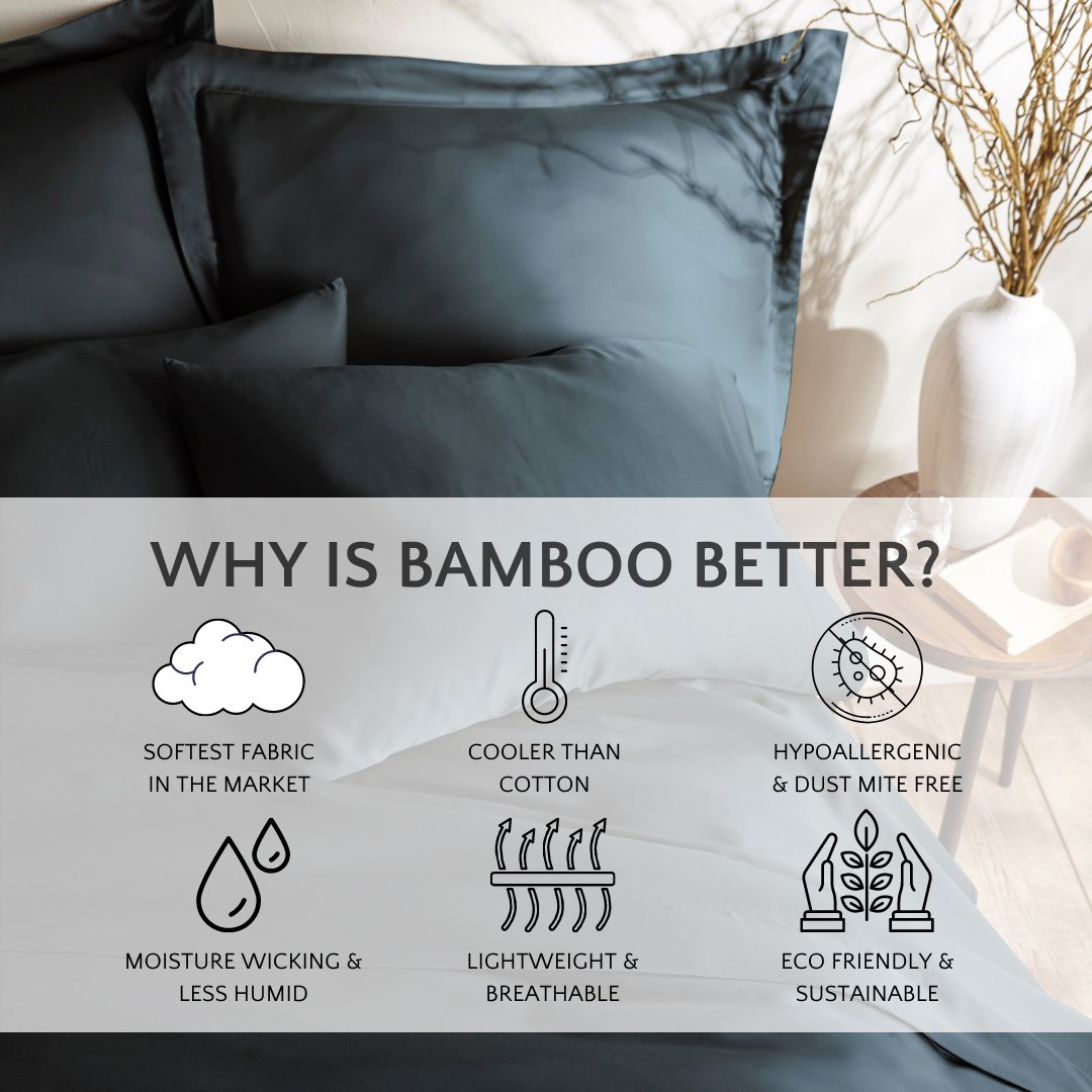 Signature Bamboo Viscose Duvet Cover Set - SLATE - HER Home Design Boutique