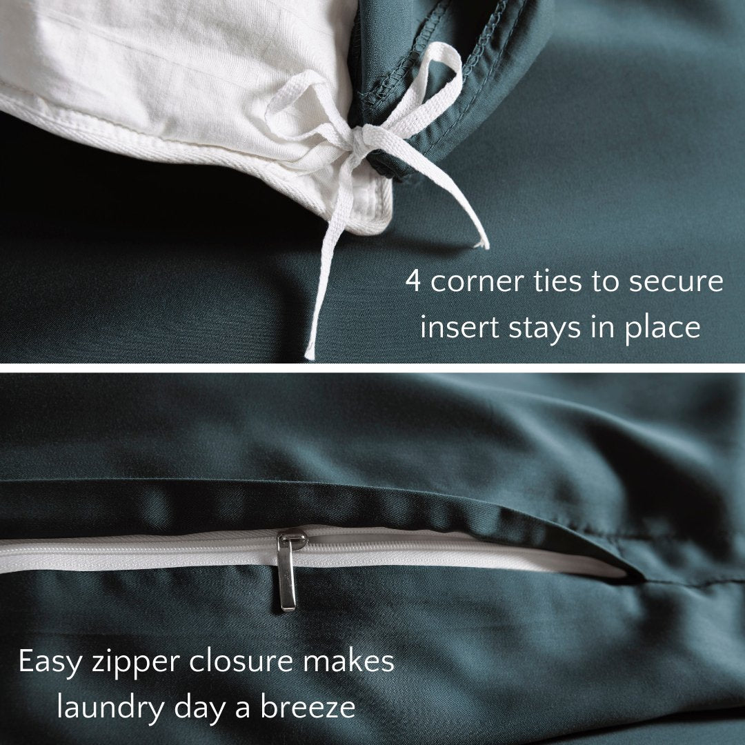 Signature Bamboo Viscose Duvet Cover Set - SLATE - HER Home Design Boutique