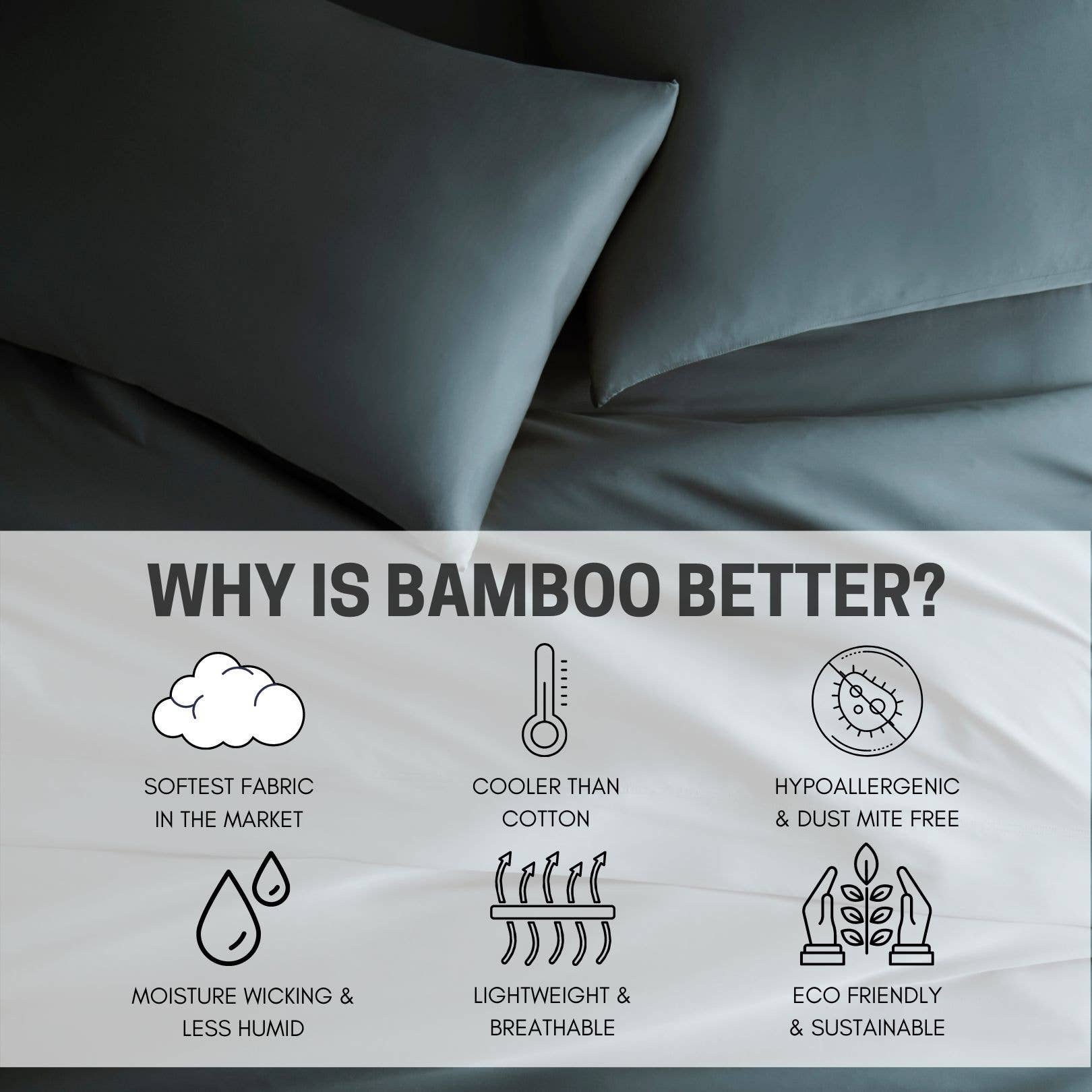 Signature Bamboo Viscose Sheet Set - SLATE - HER Home Design Boutique