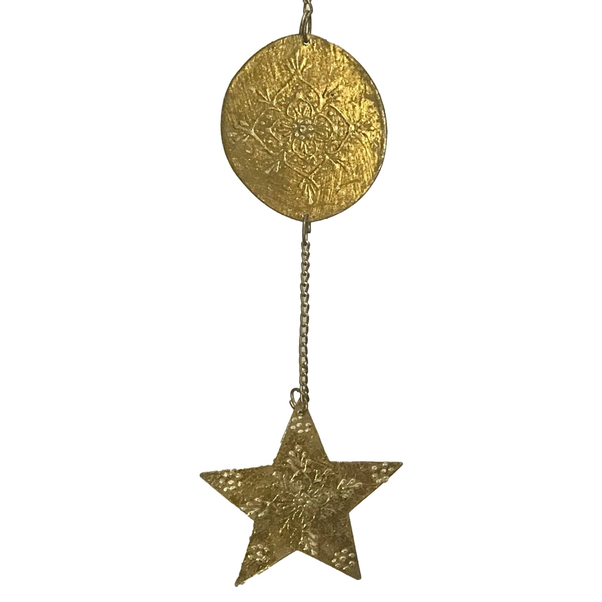 Sun, Moon & Star String Garland Suncatcher on Jute Rope - HER Home Design Boutique