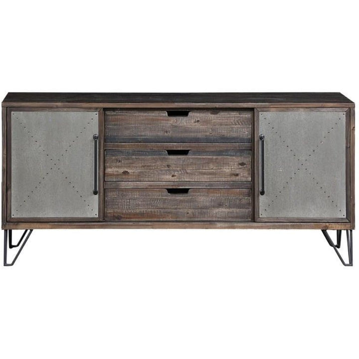 Three Drawer Media Cabinet in Grey and Brown - HER Home Design Boutique