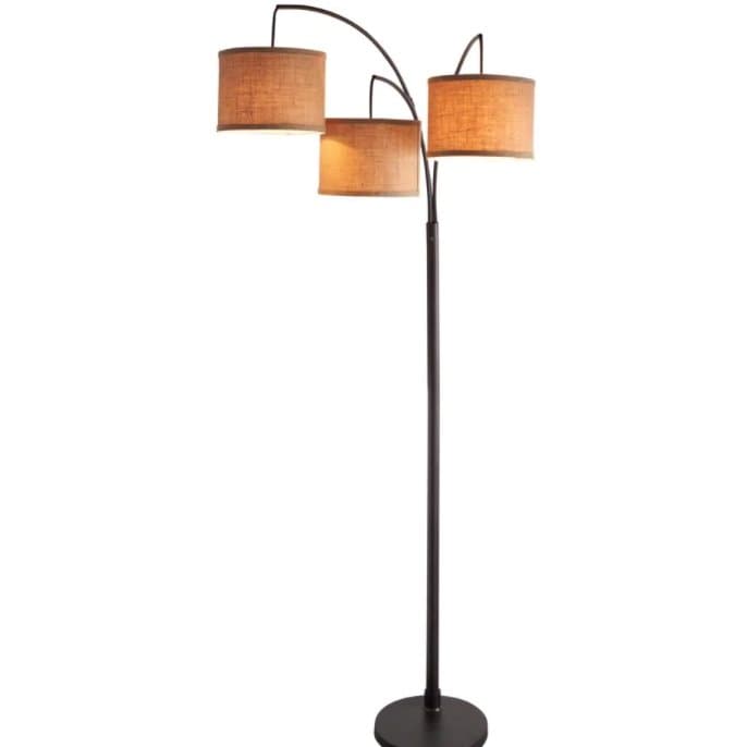 Three-Light Arc Floor Lamp in Antique Bronze in 80" - HER Home Design Boutique