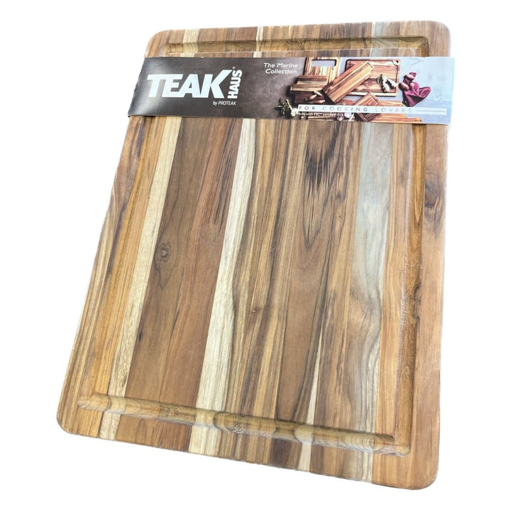 Traditional Teak Cutting Board with Chanel Carving - HER Home Design Boutique
