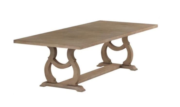 Traditional Trestle Leg Dining Table in Barley Brown - HER Home Design Boutique
