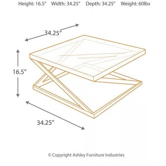 Transitional Coffee Table in Brushed Nickel - HER Home Design Boutique