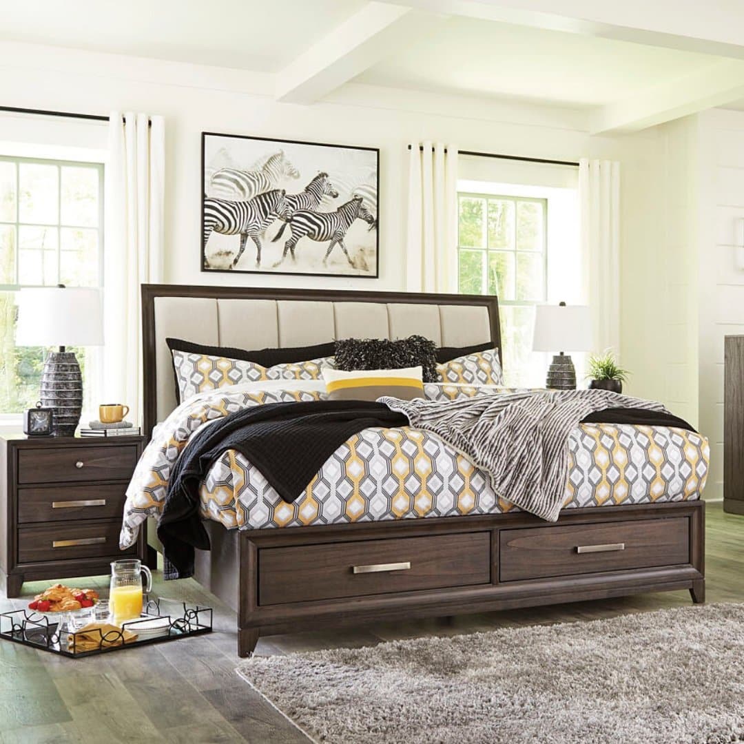 Transitional Three-Drawer Nightstand in Chestnut - HER Home Design Boutique