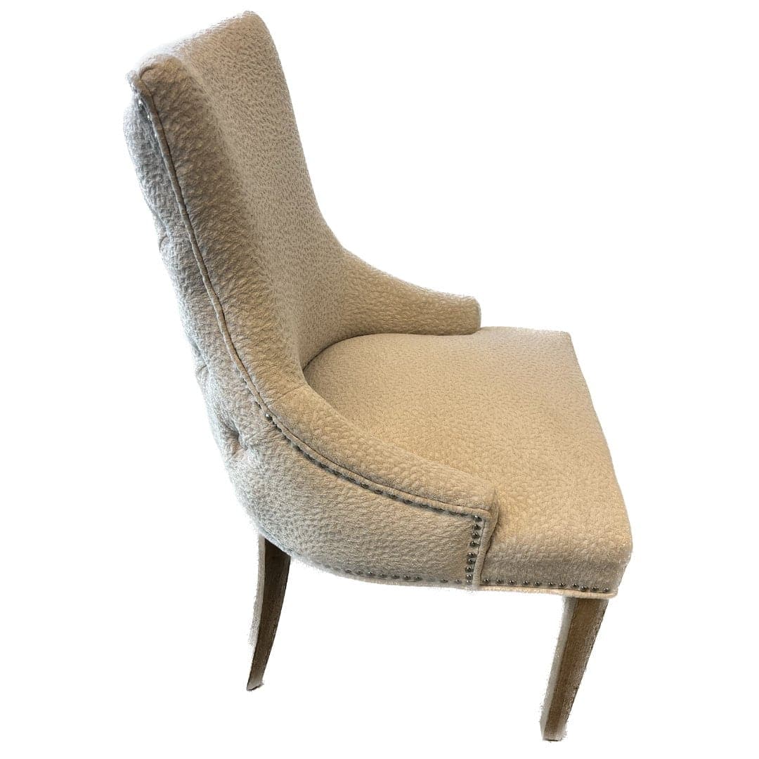 Transitional Tufted Back Textured Accent Chair in Beige - HER Home Design Boutique