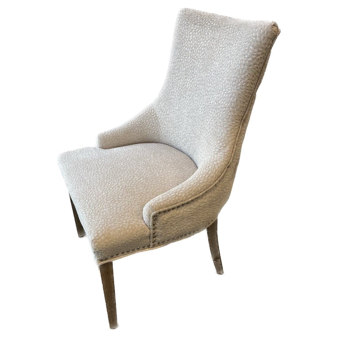 Transitional Tufted Back Textured Accent Chair in Beige - HER Home Design Boutique