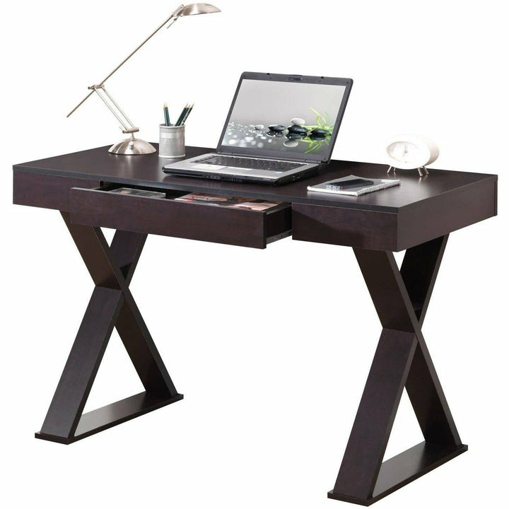 Trendy Writing Desk With Drawer, Espresso - HER Home Design Boutique