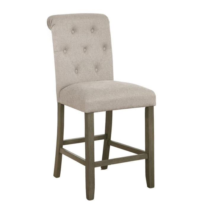 Tufted Back Counter Height Stools Beige And Rustic Brown (Set Of 2) - HER Home Design Boutique