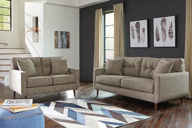Tweed Mid-Century Modern Sofa in Jute - HER Home Design Boutique