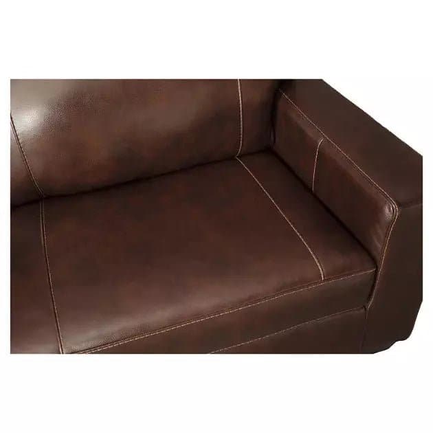 Two Seat Leather Match Sofa in Chocolate - HER Home Design Boutique