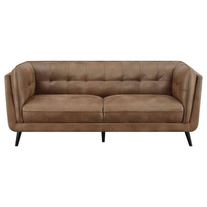 Upholstered Button Tufted Sofa Brown - HER Home Design Boutique