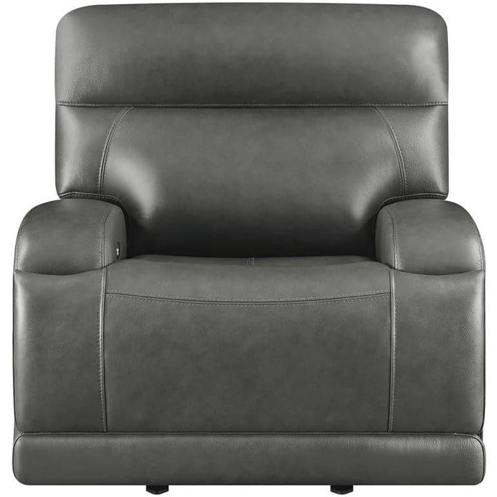 Upholstered Power Glider Recliner in Charcoal - HER Home Design Boutique