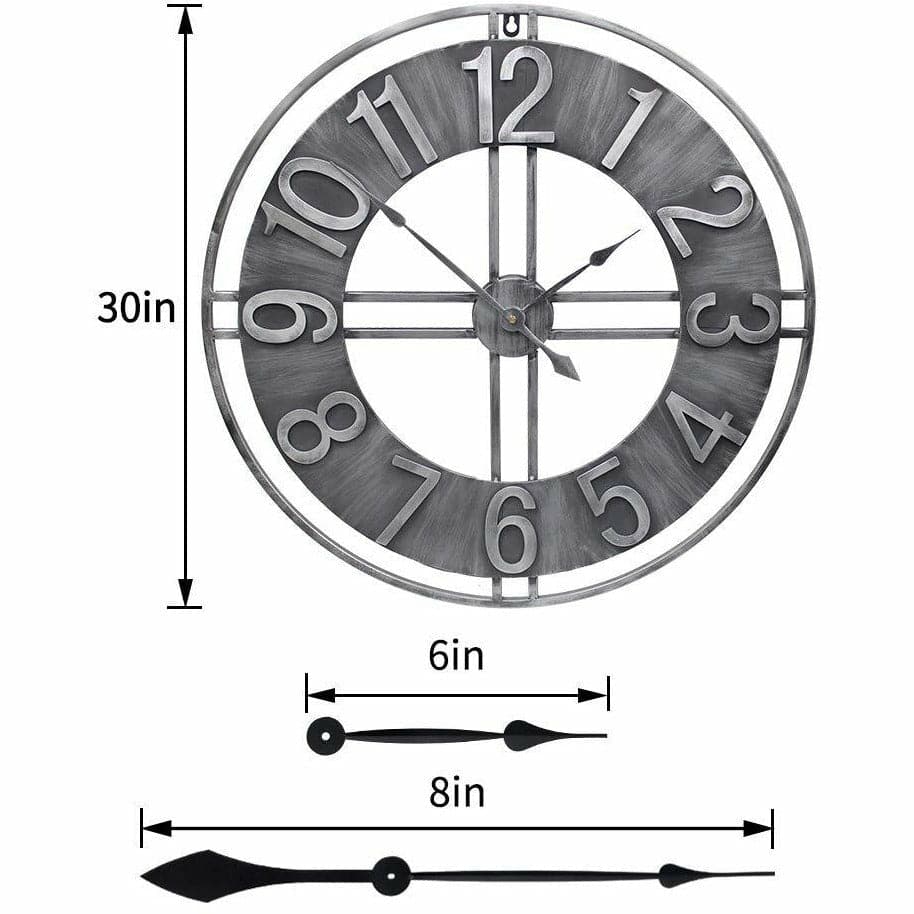 Wall Clock in Solid Metal, 30" - HER Home Design Boutique