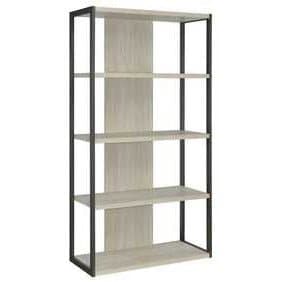 Whitewashed Grey 4-Shelf Bookcase - HER Home Design Boutique