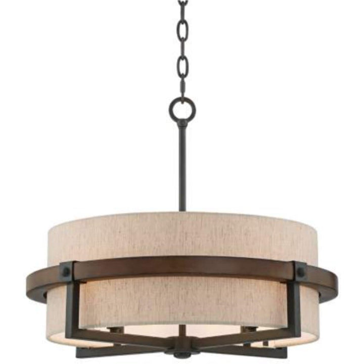 Wood Craftsman Drum Chandelier - HER Home Design Boutique