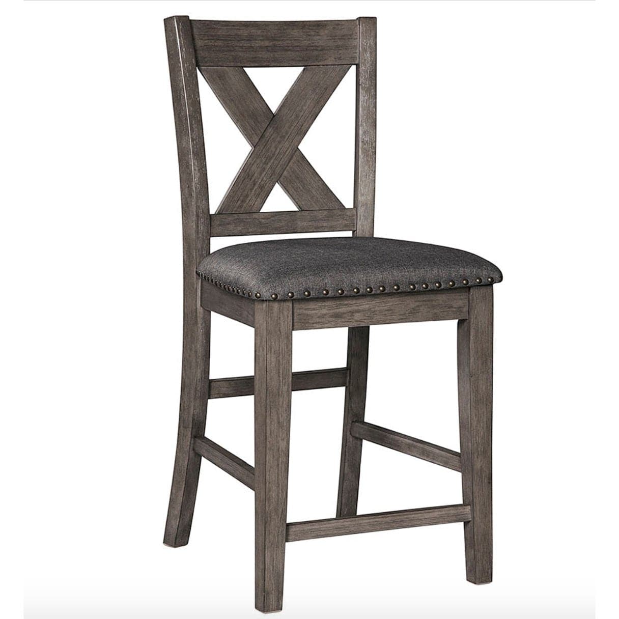 X-Back Upholstered Bar Stool in Gray (Set of 2) - HER Home Design Boutique